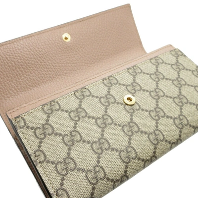 Shop Gucci Gg Marmont Beige Leather Wallet  ()