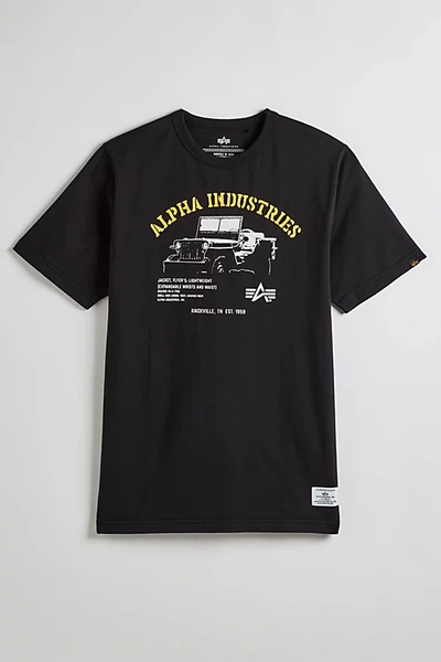 Shop Alpha Industries Jeep Tee In Black, Men's At Urban Outfitters