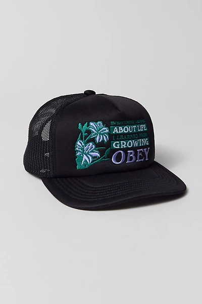 Shop Obey Life Trucker Hat In Black, Men's At Urban Outfitters