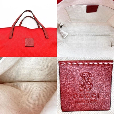 Shop Gucci Micro Ssima Red Synthetic Tote Bag ()