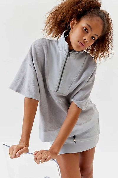 Shop Honor The Gift French Terrycloth Short Sleeve Sweatshirt In Light Grey, Women's At Urban Outfitters