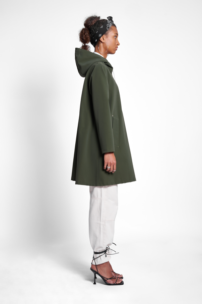 Shop Stutterheim Mosebacke Matte Raincoat In Green