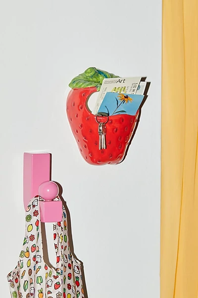 Shop Urban Outfitters Strawberry Wall Pocket Vase In Red At