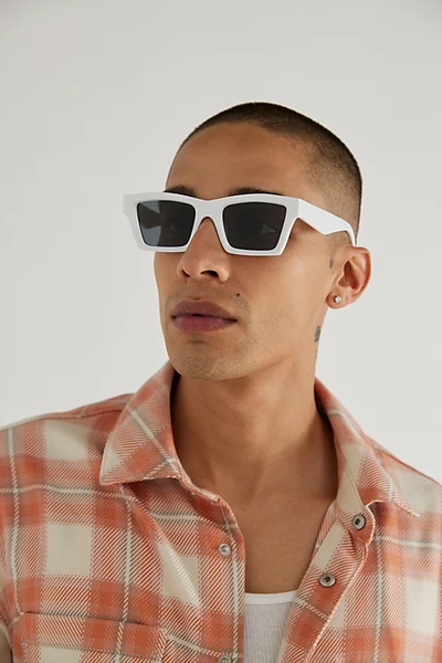 Shop Urban Outfitters Chase Square Sunglasses In White, Men's At