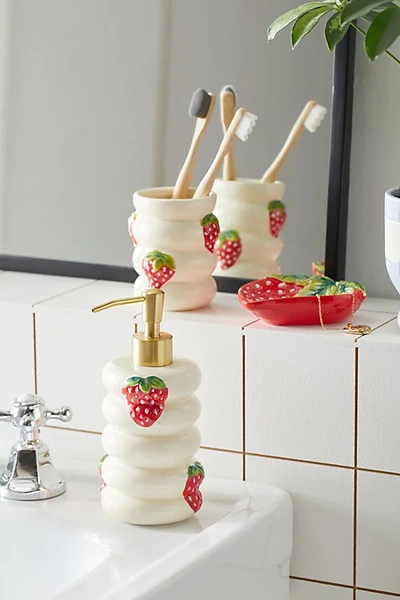 Shop Urban Outfitters Strawberry Soap Dispenser In Strawberry At