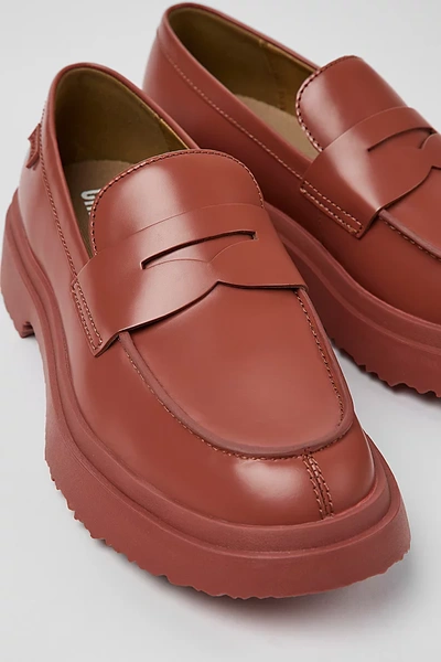 Shop Camper Walden Leather Loafers In Red, Women's At Urban Outfitters