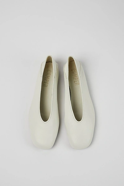Shop Camper Casi Myra Leather Ballerina Flat In Ivory, Women's At Urban Outfitters