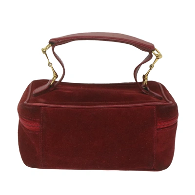 Shop Gucci Vanity Red Suede Clutch Bag ()