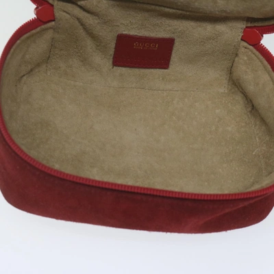 Shop Gucci Vanity Red Suede Clutch Bag ()