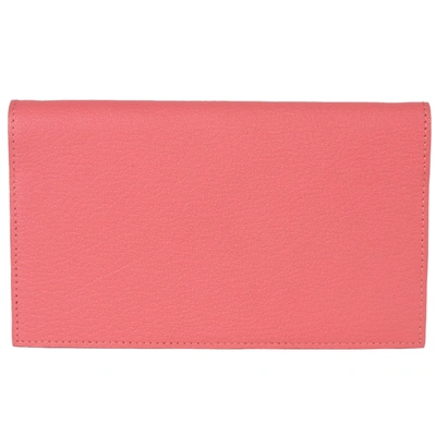 Shop Hermes Hermès Agenda Cover Pink Leather Wallet  ()