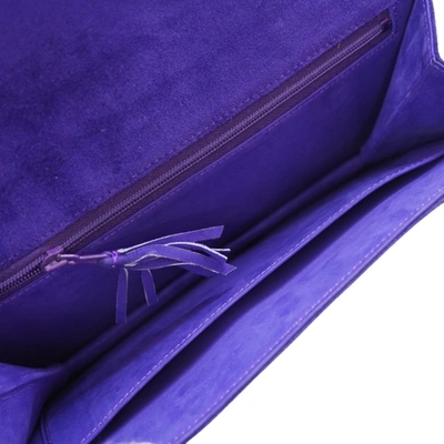 Shop Hermes Hermès Purple Suede Clutch Bag ()