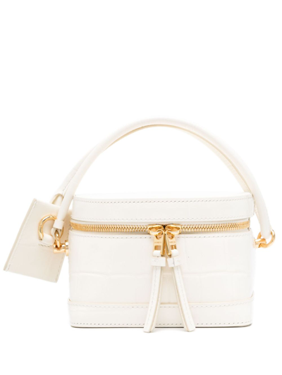 Shop Jacquemus White Le Vanito Leather Shoulder Bag In Neutrals