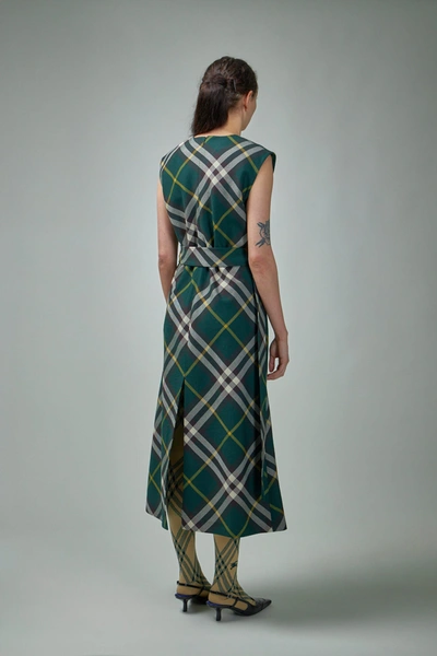 Shop Burberry Check Wool Dress