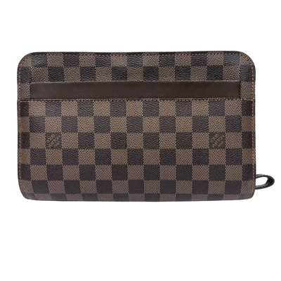 Pre-owned Louis Vuitton Saint Louis Brown Canvas Clutch Bag ()