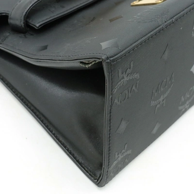 Shop Mcm Visetos Black Leather Shoulder Bag ()