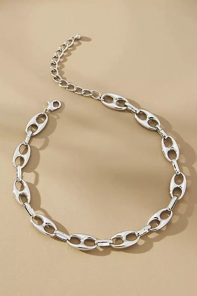 Shop By Anthropologie Bottlecap Link Collar Necklace In Silver