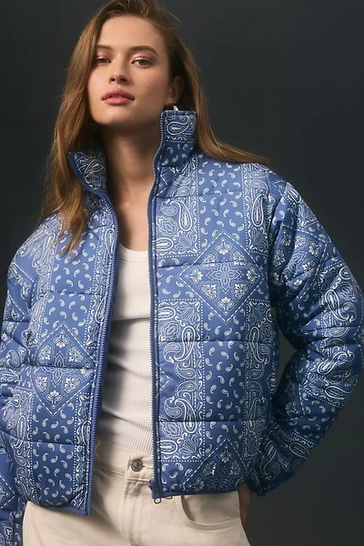 Shop L*space Elevation Printed Puffer Jacket In Blue