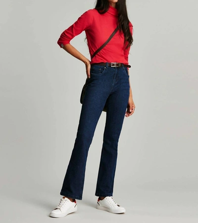Joules Clarissa Solid Roll Neck Jersey Top In Red In Red