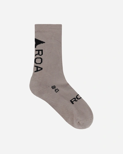 Shop Roa Logo Socks In Beige