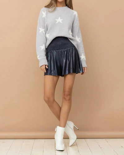 Shop Blue B Let's Cheer On The Season Shorts In Evening Blue
