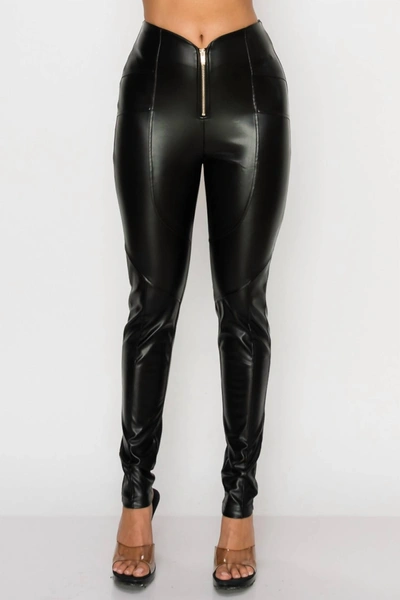 Shop Privy Faux Leather Pants In Black