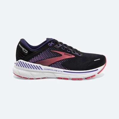 Shop Brooks Women's Adrenaline Gts 22 Running Shoes - D/wide Width In Black/purple/coral In Multi