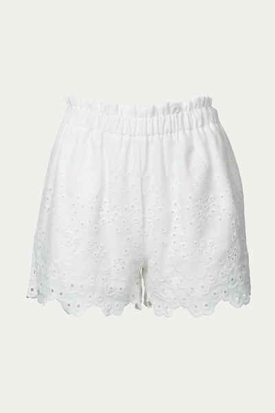 Shop Fore Broderie Anglaise Paperbag Short In White