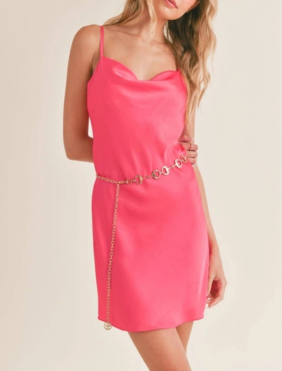 Shop Sadie & Sage Dream Of Me Cowl Neck Slip Mini Dress In Magenta In Pink