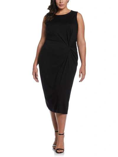 Shop Ella Plus Womens Knot Front Long Maxi Dress In Black