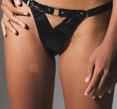 Shop Thistle And Spire Chambers Thong In Black