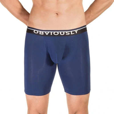 Shop Obviously Primeman 9 Inch Leg Boxer Brief In Navy In Blue