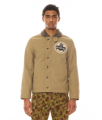 Shop Cult Of Individuality-men N-1 Deck Lucky Bastard Jacket In Tan In Brown