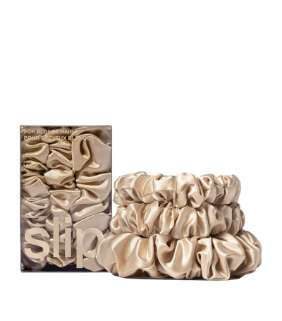Shop Slip Silk Back To Basics Scrunchies (set Of 3) In Blonde