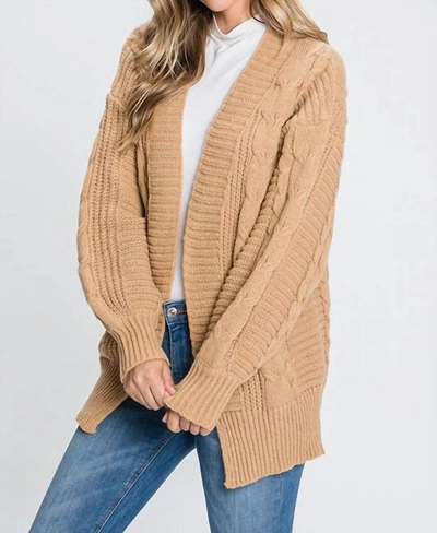 Shop Geegee Gettin' Cozy At The Cabin Cardigan In Beige