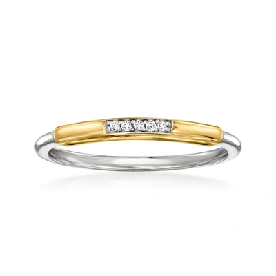 Shop Rs Pure By Ross-simons Diamond-accented Ring In Sterling Silver And 14kt Yellow Gold