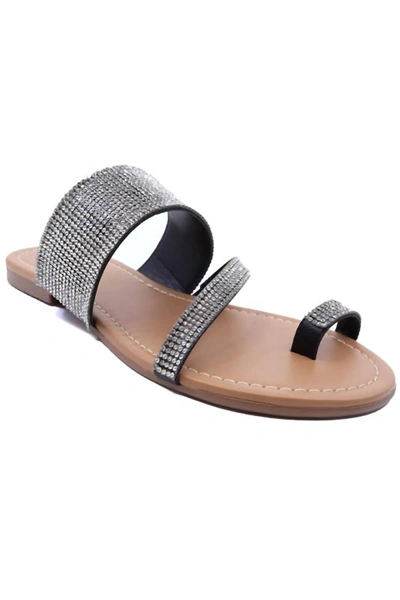 Everglades Lexi 12 Sandals Rhinestones In Black In Black