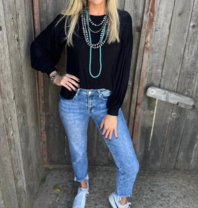 Shop Texas True Threads Black Bell Sleeve Top