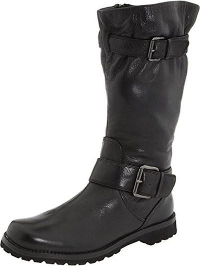 Shop Gentle Souls Buckled Up Womens Leather Mid-calf Riding Boots In Black
