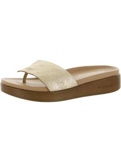 Shop Donald J Pliner Fifipm Womens Leather Toe-post Platform Sandals In Beige