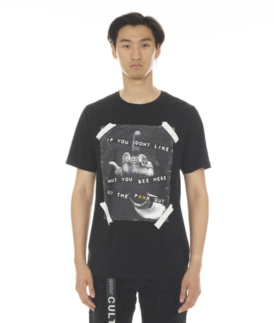 Shop Cult Of Individuality-men T-short Sleeve Crew Neck Tee "get Out" In Black