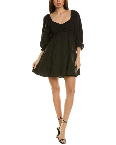 Shop Saltwater Luxe Linen Mini Dress In Black