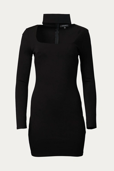 Shop Fore Cutout Crepe Mini Dress In Black