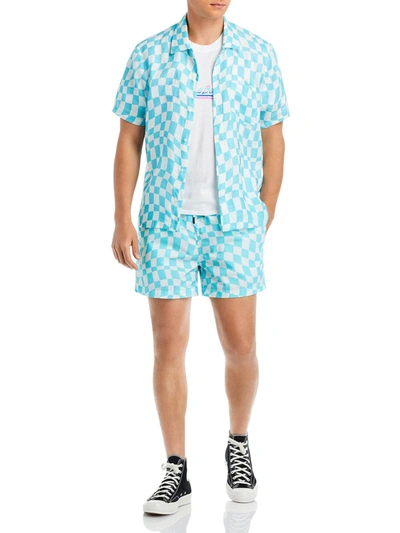 Shop Solid & Striped Mens Beachwear Checkered Swim Trunks In Multi