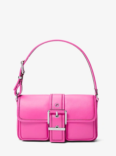 Shop Michael Kors Colby Medium Leather Shoulder Bag In Pink