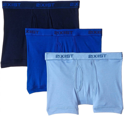 Shop 2(x)ist Men's Essential Range Boxer Brief 3-pack In Navy/cobalt/porcelain In Multi