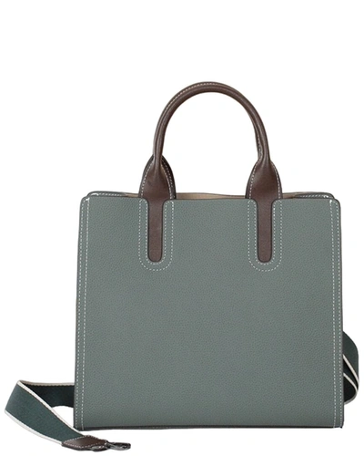 Shop Paste Leather Tote Bag In Green