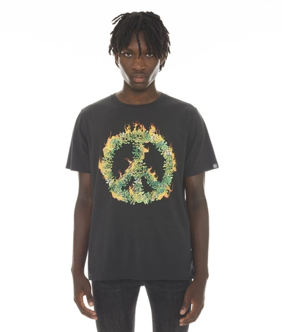 Shop Cult Of Individuality-men T-shirt Short Sleeve Crew Neck Tee "peace In Chaos" In Peat In Black