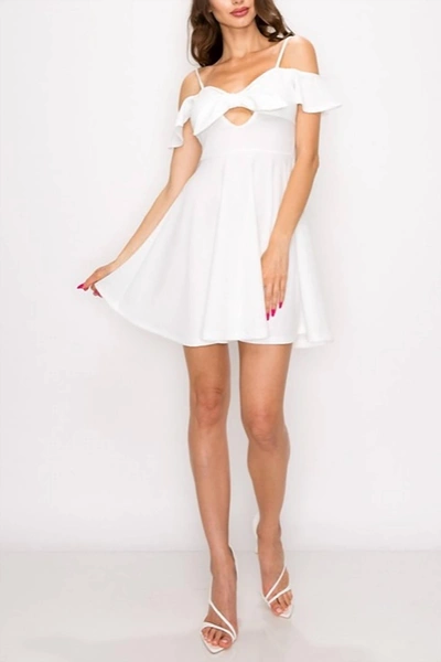 Shop Privy Off The Shoulder Mini Dress In Ivory In Multi