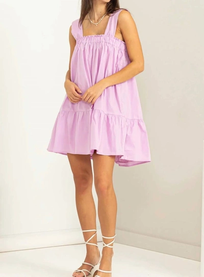 Shop Hyfve Sleeveless Ruffled Mini Dress In Lavender In Purple