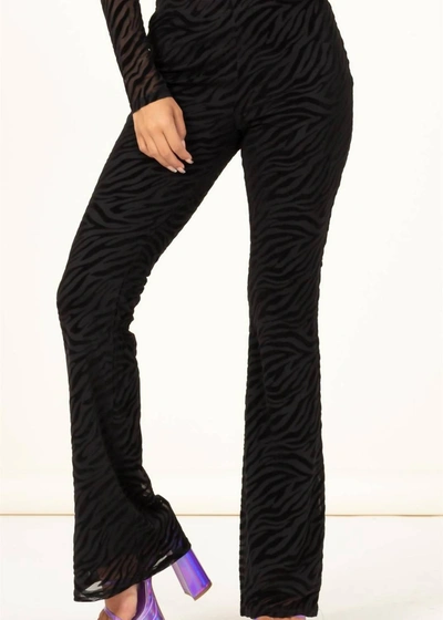 Shop Hyfve Zebra Print Flare Pants In Black